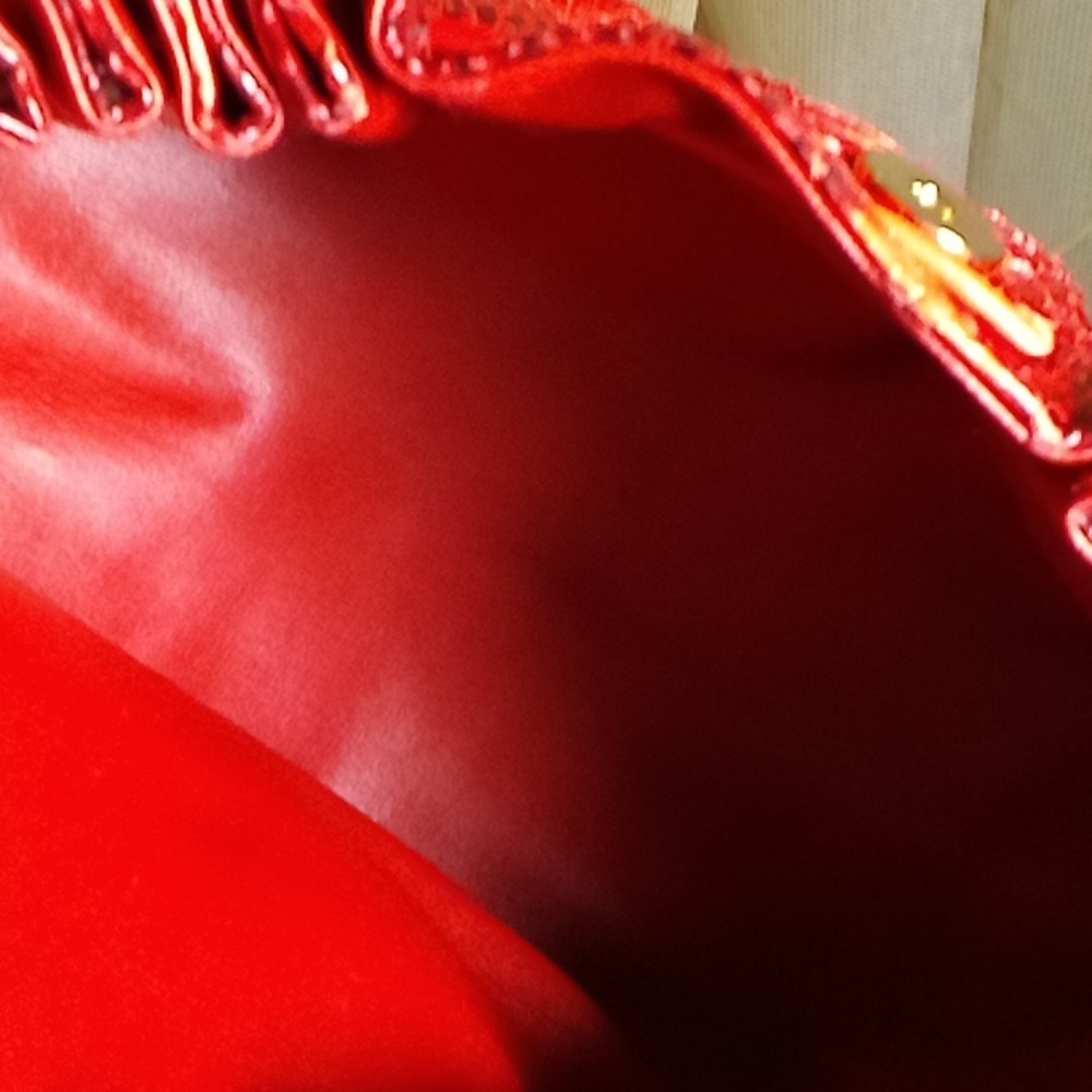 Andre Cellini Red Faux Snakeskin Crossbody Bag - Picture 6 of 8